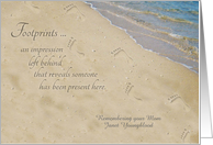Remembering Mom on Birthday Personalized Footprints card