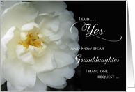 Granddaughter, Will you be my Flower Girl - white flower card