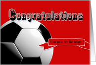 Red Congratulations Soccer Team card
