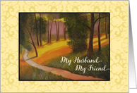 Anniversary, Yellow my husband my friend card