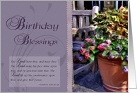 Birthday Blessings - Floral, Bible Verse card