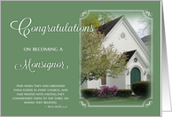 Congratulations on becoming a Monsignor - painted church card