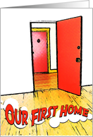 our first home : comic doorway card