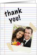 thank you for the wedding gift notebook paper (photo card) card
