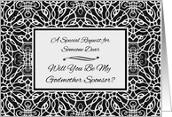 Invitation for Godmother Sponsor at Wedding with Art Nouveau card