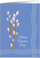 Dyngus Day Pussy Willows and Water Waves Illustration card