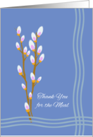 Thank You for the Meal Sympathy Pussy Willow Branches Illustration card
