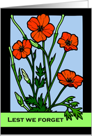 Lest We Forget, Honouring Australian New Zealand Soldiers, Poppy Art card