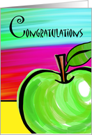 Congratulations on New Teaching Job with Green Apple Painting card