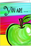 You Are Welcome with Vibrant Granny Smith Apple Painting card