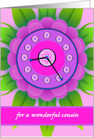 Congratulations on Bat Mitzvah for Cousin with Mazel Tock Clock card