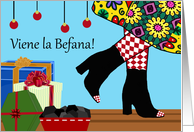 Viene la Befana The Christmas Witch is Coming Epiphany in Italian card