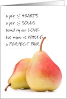 Sweetest Day, Gay, Lesbian, Pair of Pears card