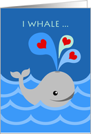 I Whale Always be Your Valentine with Whale and Hearts card