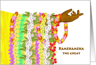Hawaiian King Kamehameha Day, Draped Leis card