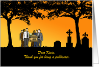 Pallbearer Thank You with Cemetery Scene Illustration Custom Front card