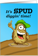 Potato Harvest Spud Diggin’ Time with Cute Potato Thumbs Up card