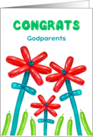 Becoming Godparents Congratulations with Flower Shaped Balloons card