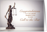 Daughter in Law Call to the Bar with Lady Justice card