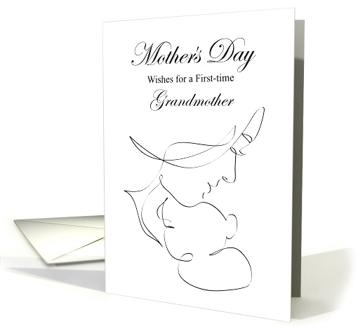 First Time Grandmother Mother's Day Line Drawing card (1822514)