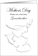 First Time Grandmother Mother’s Day Line Drawing card