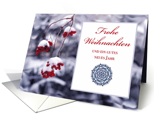 German Christmas Frohe Weihnachten with Winter Berries card (717299)