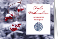German Christmas Frohe Weihnachten with Winter Berries card