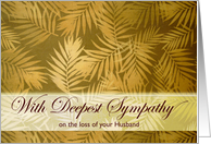 Husband Sympathy with Palm Fronds Fabric Design card