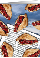 Birthday on Pi Day 3.14159 with Falling Slices of Cherry Pie card