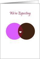 Pregnancy Expecting Announcement Interracial Couple card