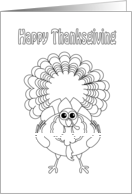 happy thanksgiving, turkey, coloring card