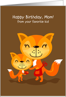 happy birthday, mom! from your favorite kid. cute fox, apple card