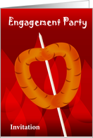 engagement party invitaion, hot dog stick as love shape card