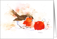 Robin and Bauble Merry Christmas card
