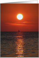 Birthday, for him, Sailboat In sunset card