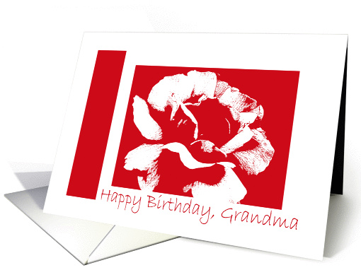 Birthday, Grandma, White & Red Rose card (380909)