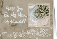 Maid of Honour, bride with boquet card