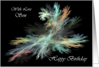 Son Happy Birthday - General - Fractal Abstract Spray card