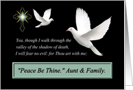To Aunt and Family - Sympathy - Peace Be Thine card