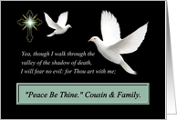 To Cousin and Family - Sympathy - Peace Be Thine card