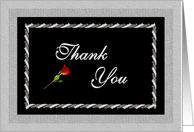Thank You / For your Business Black with Red Rose card
