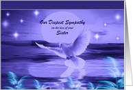 Loss of Sister ~ Our Deepest Sympathy ~ Dove In Blue Tones card