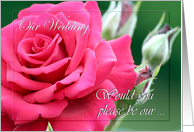 Invitation ~ Wedding / Bridal Attendants / Be Our ~ Pink Rose / Flowers card