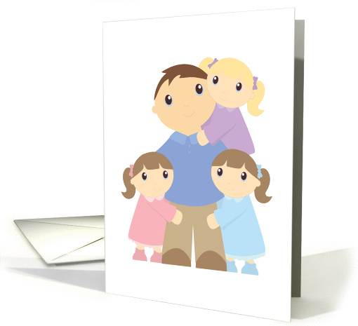 Happy Father's Day Triplet Dad from Triplet Girls card (292263)