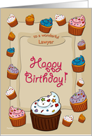 Happy Birthday Cupcakes - for Lawyer card