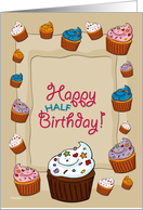 Happy Half Birthday Cupcakes card