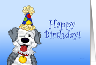 Happy Birthday for Pet - Old English Sheepdog card