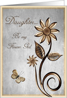 Be My Flower Girl Daughter Request Flowers Butterfly card