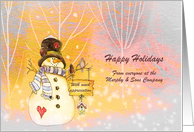 Christmas - Business - Staff - Pastel Snowman card