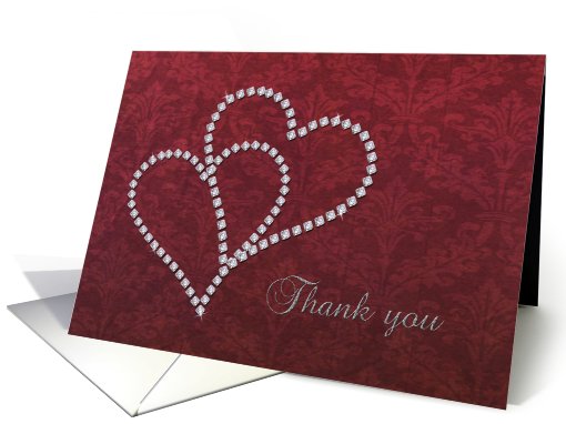 Thank You - Bridal Shower Gift - Diamond Hearts Design card (703482)